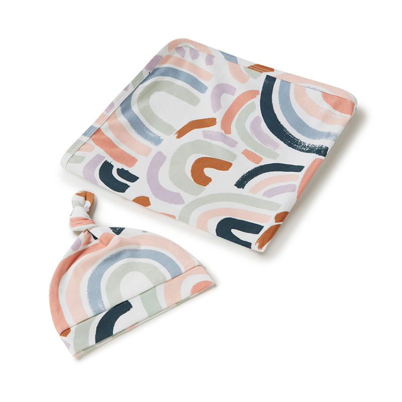 Rainbow Jersey Wrap and Beanie Product Image
