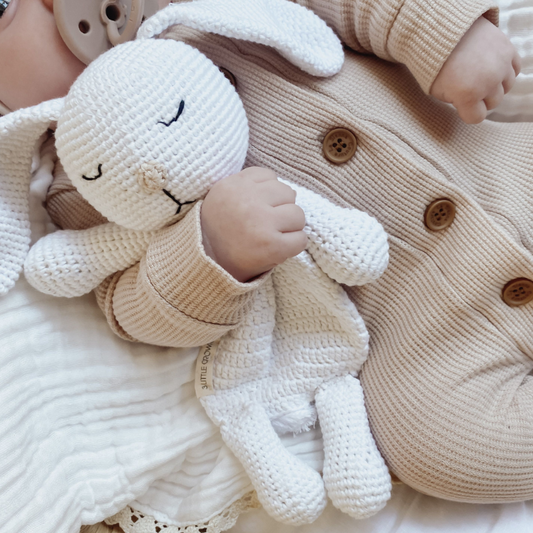 Cuddle Me Bunny Comforter under baby's arm