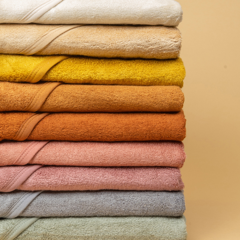 Stack of Kiin Baby Hooded Towels - colour range