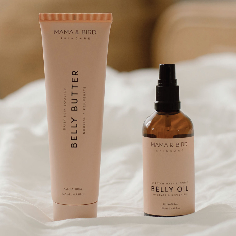 Mama & Bird Belly Duo - belly butter and belly oil skincare
