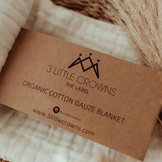 3 Little Crowns Organic Cotton Gauze Blanket in packaging
