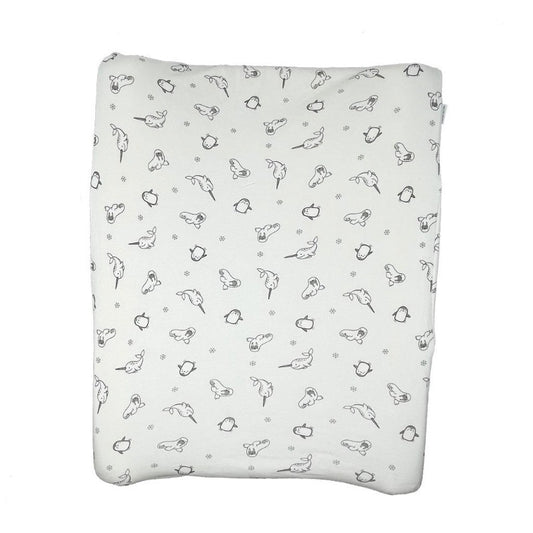 Artic Animals Fitted Bassinet Sheet/ Change Pad Cover featuring penguins, narwhales and walruses