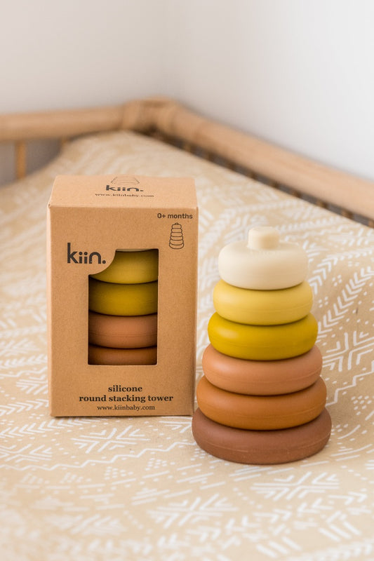 Kiin Baby Stacking tower in and out of packaging