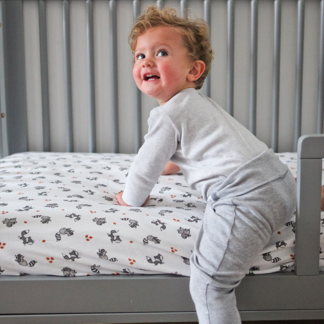 Woodlands Fitted Cot Sheet Cover Lifestyle